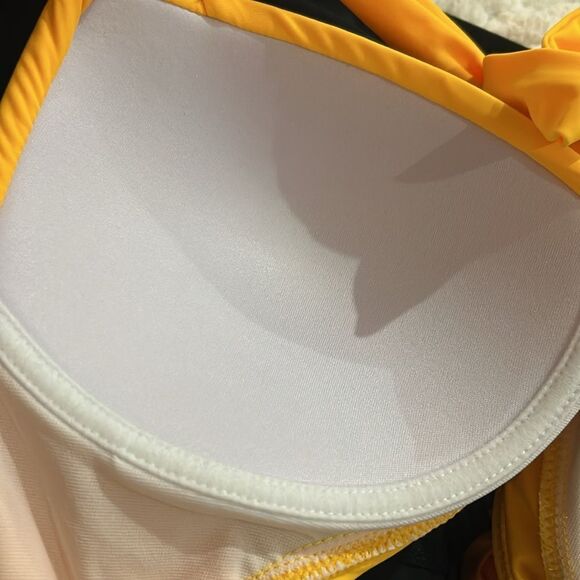 Tempt Me Yellow Halter Bikini Top XL NWT - Picture 6 of 8
